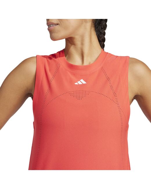 Adidas Red Tennis Pro Climacool+ Match Tank Top