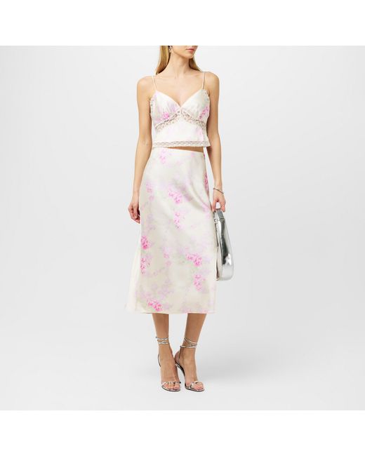 LoveShackFancy Pink Spritely Strappy Crop Top