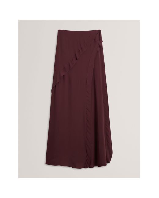Ted Baker Purple Frill Maxi Skirt