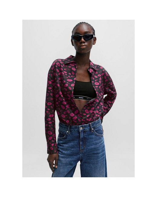 HUGO Red The Boyfriend Relaxed-Fit Blouse