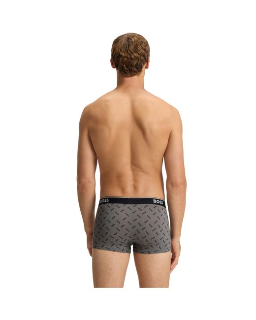 Boss Gray Bodywear 3-Pack Boxer Shorts With Logo Detail for men