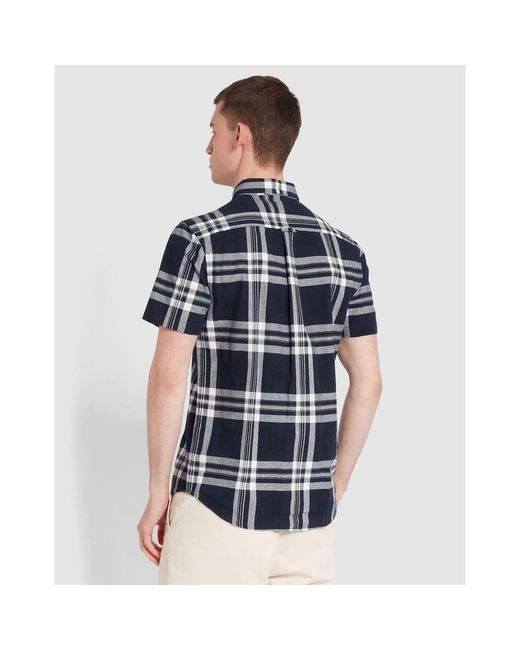 Farah Blue Kele Bold Check Shirt for men