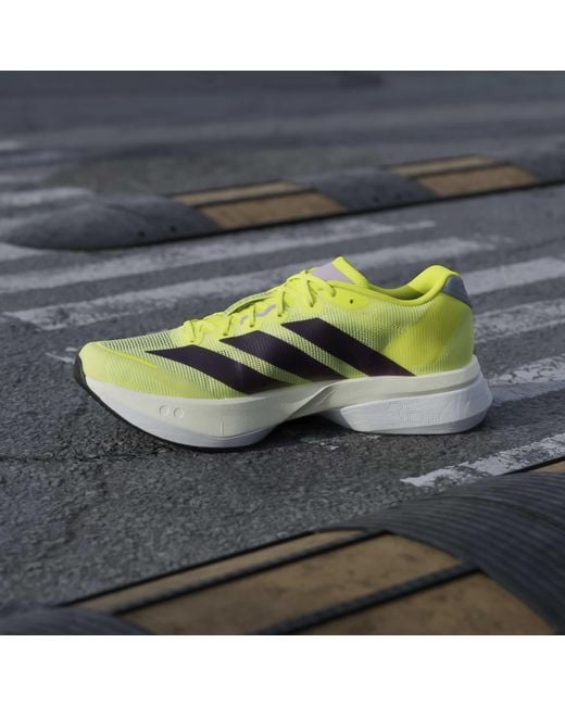 Adidas Yellow Adizero Boston 13 Road Running Shoes for men