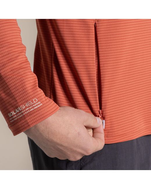 Craghoppers Red Nosilife Solar Shield+ Quick-Drying Half Zip Top for men