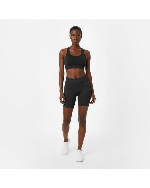 Usa Pro Black Seamless Longline Cycling Shorts