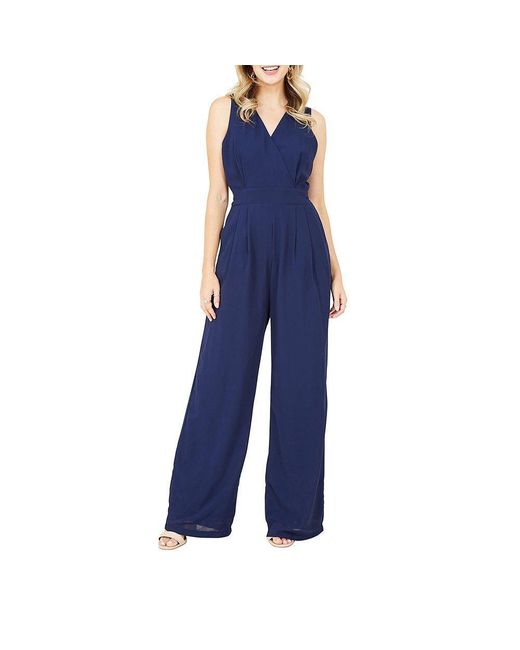 Yumi' Blue Wrap Jumpsuit