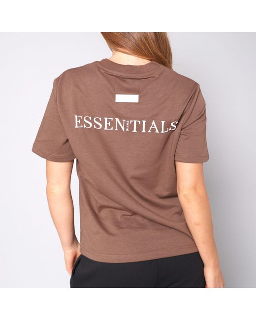 Blank Essentials Brown Blank E Core Puff Print T-Shirt Ladies