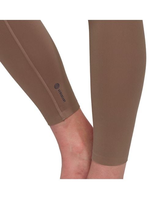 Adidas Brown Yoga Luxe Studio 7/8 Tights
