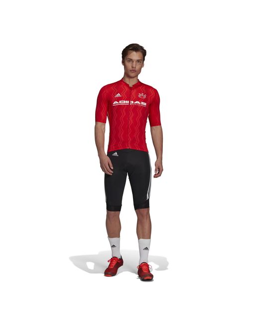 Adidas Red Cycle Jers Short Sleeve Performance Gym Top for men