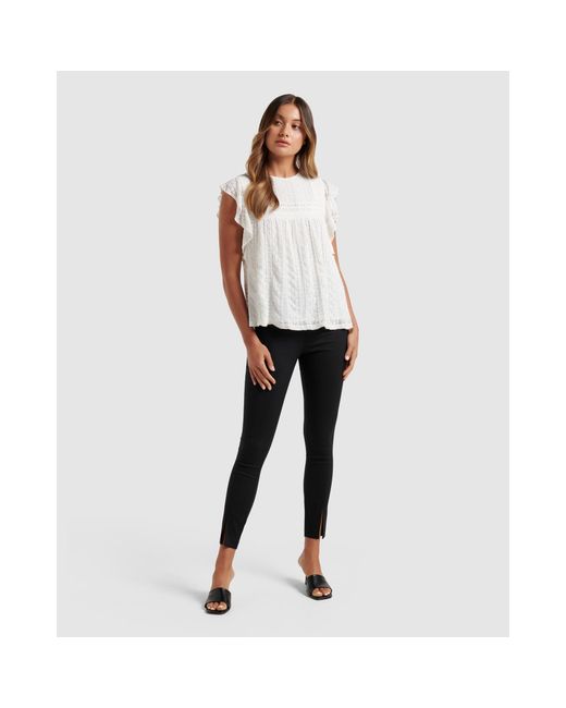 Forever New White Lianna Lace Pintuck Top