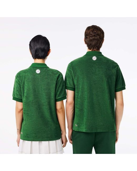 Lacoste Green Relaxed-fit Roland-garros Edition Terry Polo Shirt for men