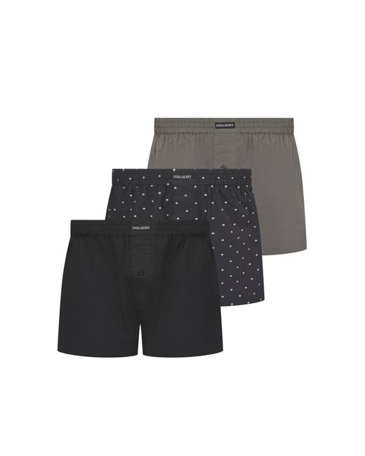 Lyle & Scott Gray Woven Tailored Boxers for men