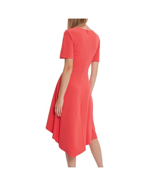 Gina Bacconi Red Mylee Soft Stretch Crepe Dress