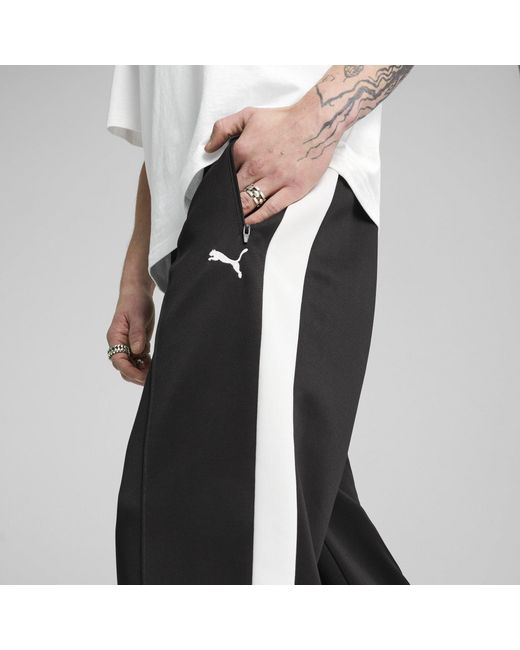 PUMA Black Always On Relaxed Straight Open Hem Woven Tracksuit Joggers for men