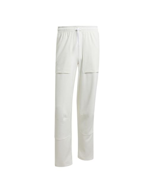 Adidas White Open Hem Woven Tracksuit Joggers for men