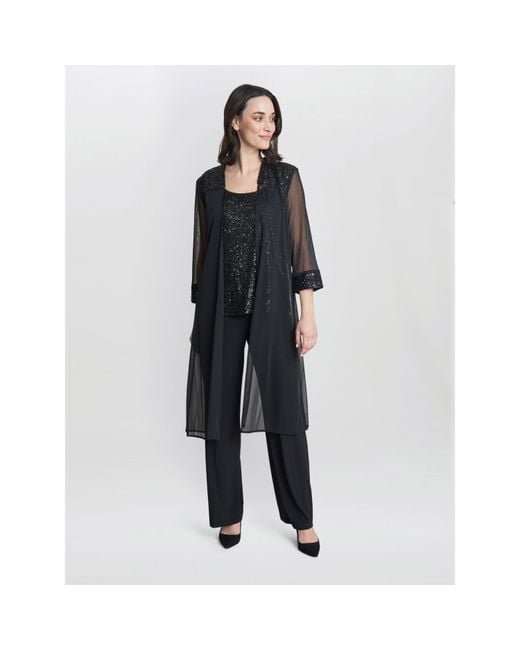 Gina Bacconi Black Jessica Three Piece Jersey Trouser Suit
