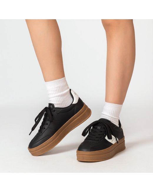 Kappa Black Scafa Platform Ladies Trainers