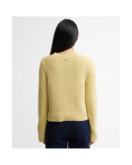 Barbour Yellow Crew Neck Jumper