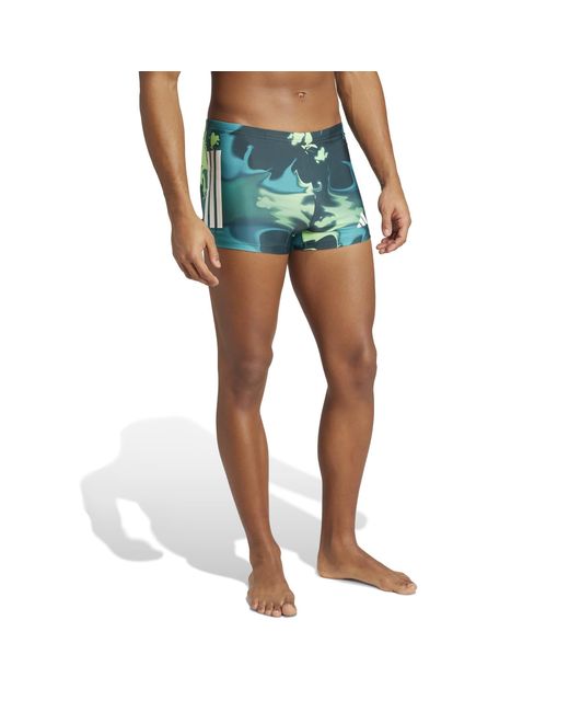 Adidas Green Graphic Swim Boxers for men