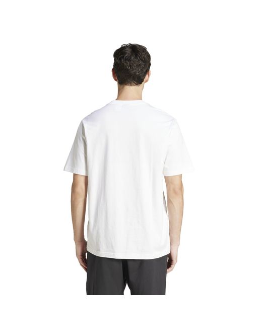 Adidas White Essentials Single Jersey Logo T-Shirt for men
