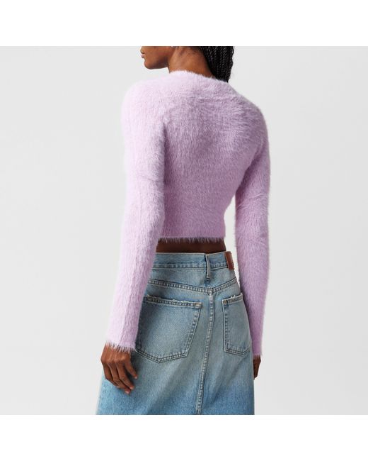 HUGO Purple Fine Knit Crew Neck Jumper