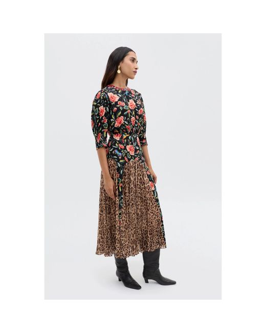 Rixo Brown Meg Boho Dress