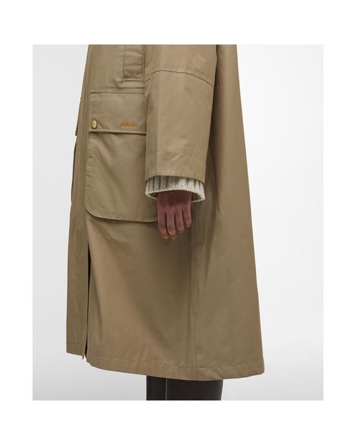 Barbour Natural Maude Waterproof Detachable Hood Long Sleeve Rain Anorak