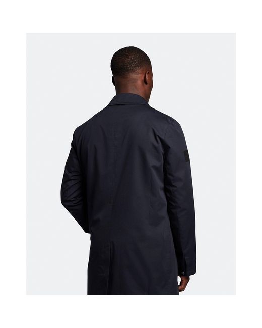 Lyle & Scott Blue Mid Length Car Coat for men