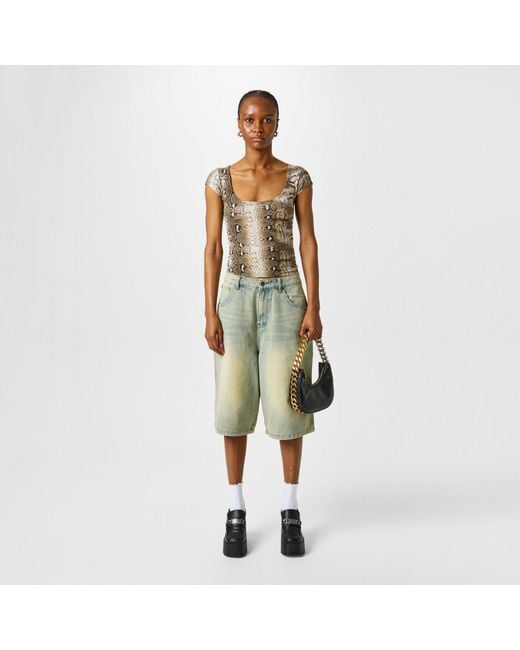 Jaded London Green Snakeskin T-Shirt