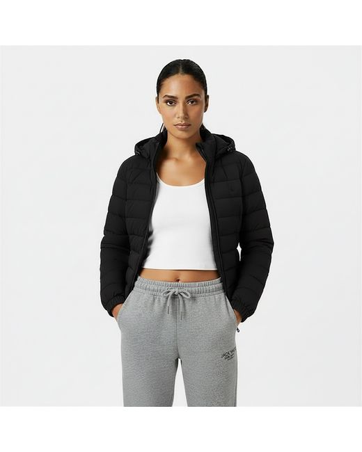 Jack Wills Black Luna Hooded Puffer Jacket