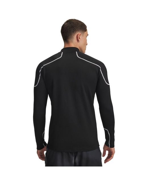 Under Armour Black Cold Weather Grid Long Sleeve Mock Baselayer Top for men