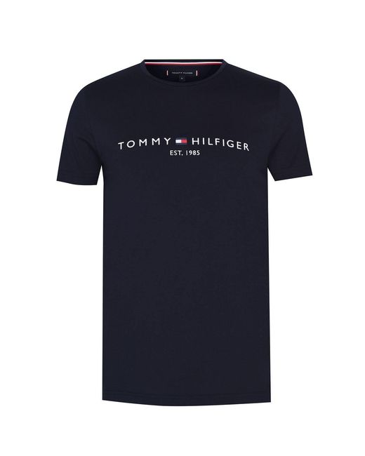 Tommy Hilfiger Blue Logo Crew Neck T Shirt for men