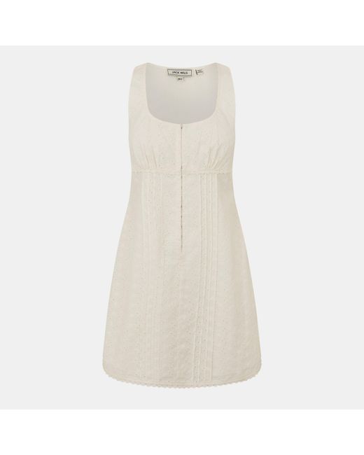 Jack Wills Natural Broderie Corset Dress