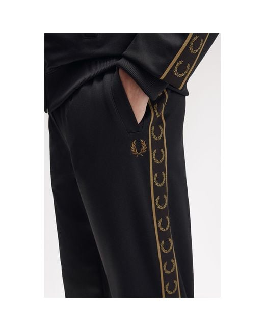 Fred Perry Black Taped Poly Tracksuits for men
