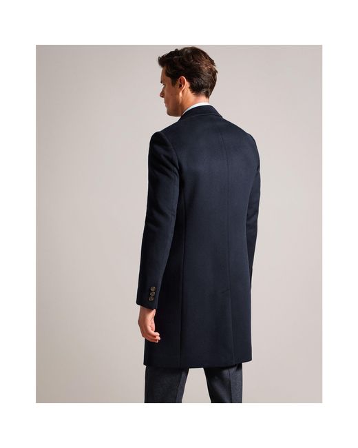 Ted Baker Blue City Overcoat for men