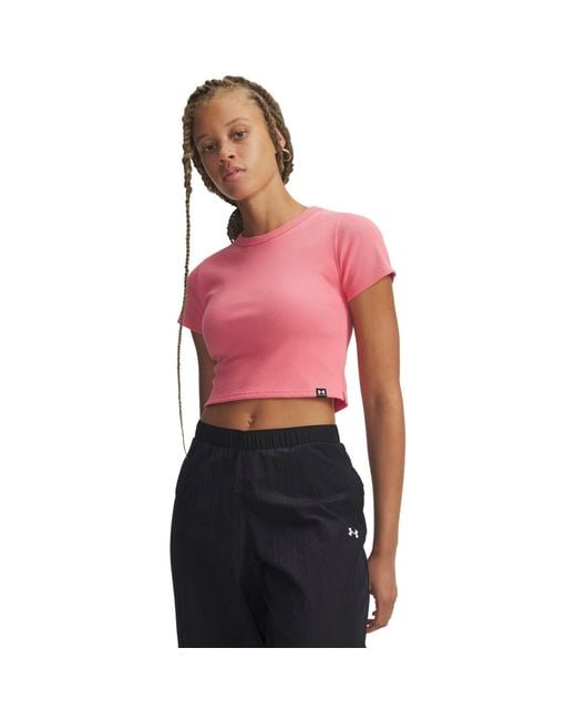 Under Armour Red Rival Rib Crop Top