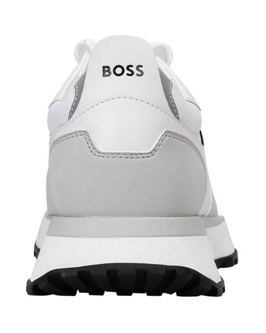 Boss White Jonah Runner Style Trainer for men