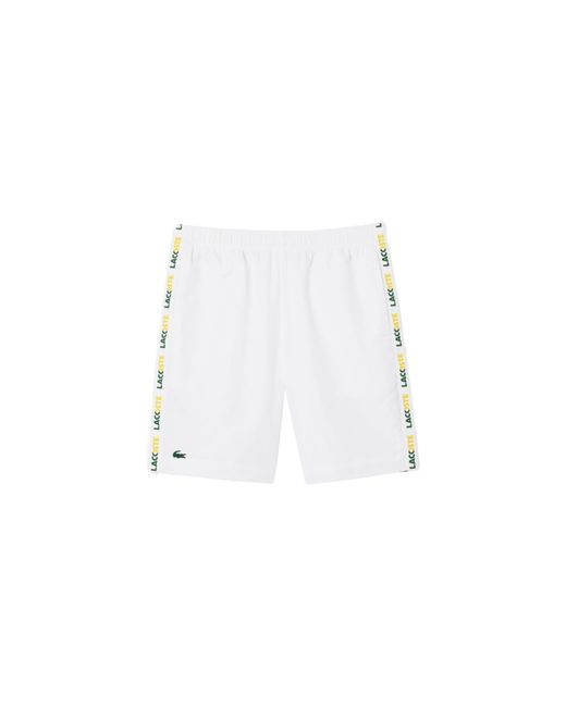 Lacoste Black Logo Stripe Tennis Shorts for men