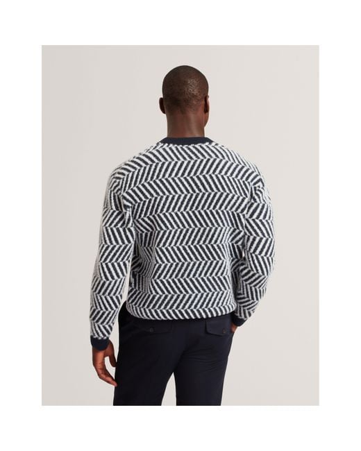 Ted Baker Black Graphic Knitted Top for men
