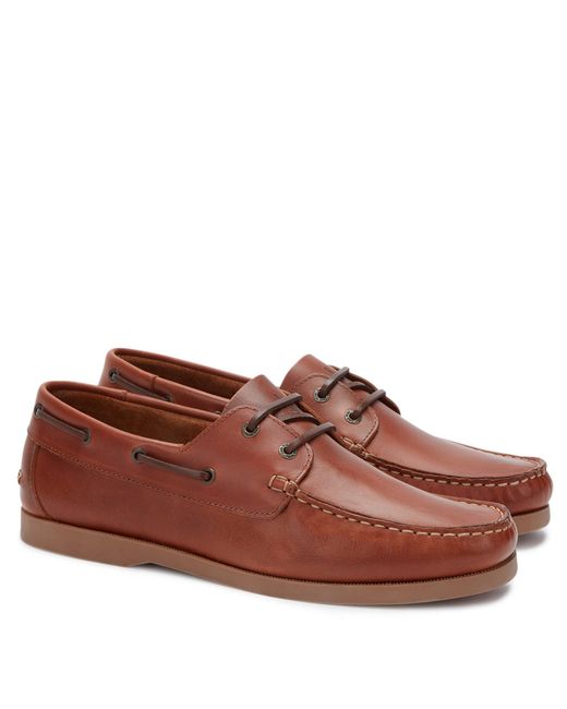Jack Wills Brown Leather Boat Shoes for men