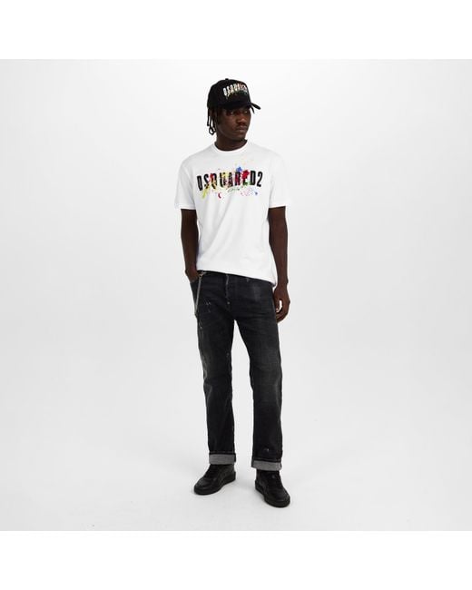 DSquared² White Dsq Splat T-Shirt for men