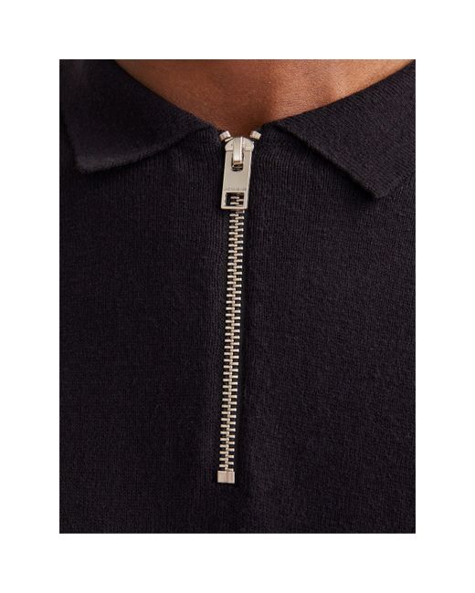 Jack & Jones Blue Emil Half Zip Knitted Polo for men