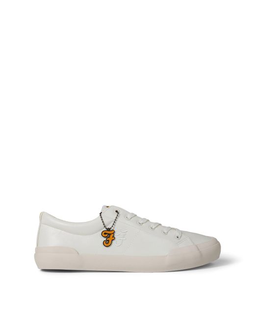 Farah White Dallas Vulcanised Low-Top Trainers for men