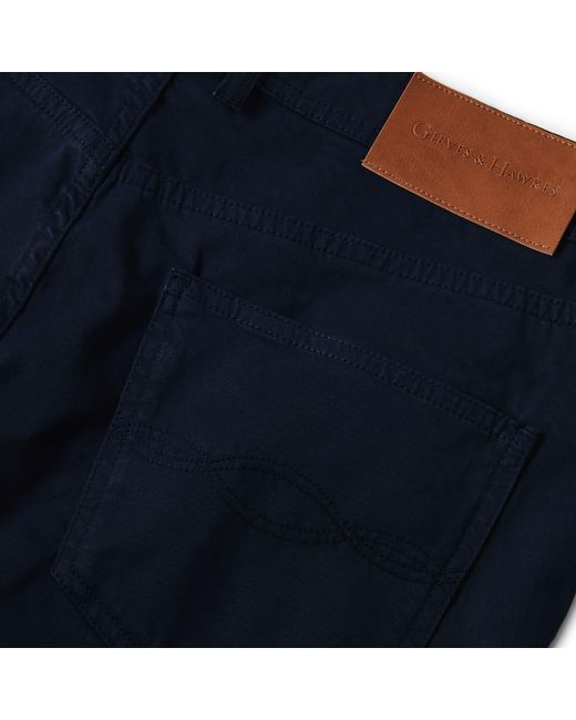 Gieves & Hawkes Blue Straight Leg Trousers for men