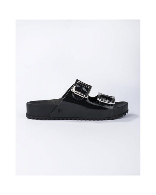 Zaxy Black Flat Sandals
