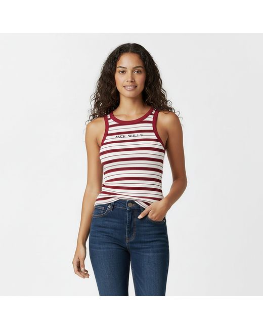 Jack Wills Red Jw Striped Vest
