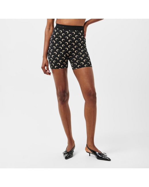 MARINE SERRE Black Moon Print Cycling Shorts