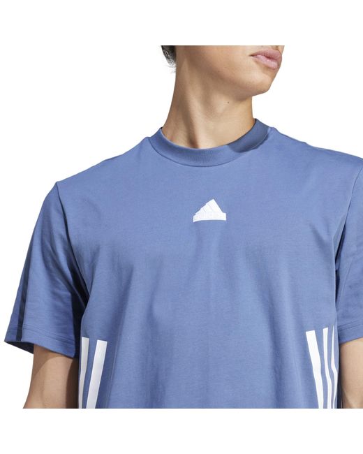 Adidas Blue Future Icons 3-Stripes T-Shirt for men