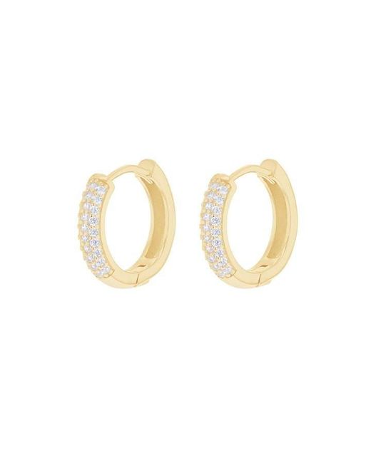 Be You Metallic Sterling Gold Plated Cz Band Hoops
