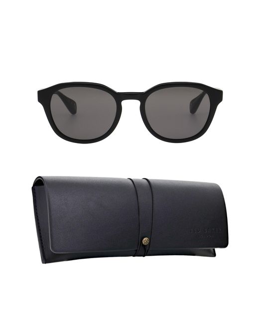 Ted Baker Black Harrie Round Sunglasses for men